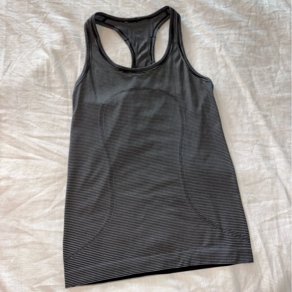 lululemon athletica Black & White Thin-Stripe Racerback Tank